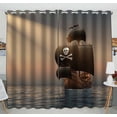 thumbnail image 1 of PKQWTM Pirate Ship Rays Sun Practical heat insulation Shading Window Curtain Size 52(W) x 84(H) inches(Two Piece), 1 of 1