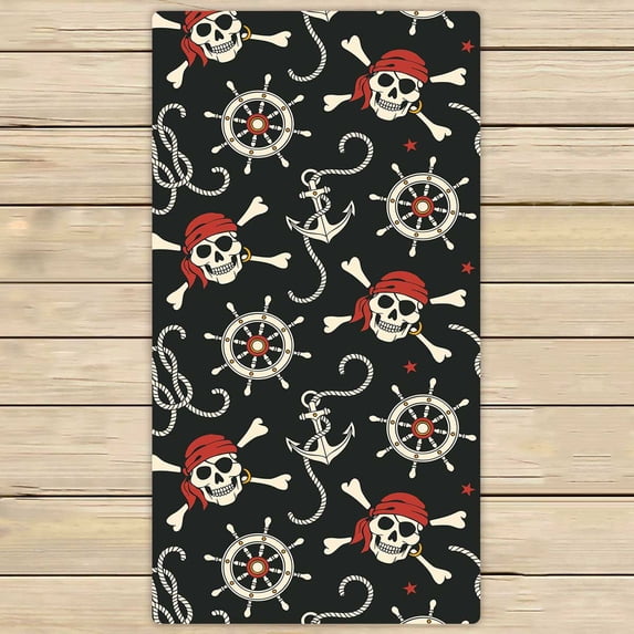 PKQWTM Pirates Microfiber Bath Towels Bathroom Body Shower Towel Size 30x56 Inches