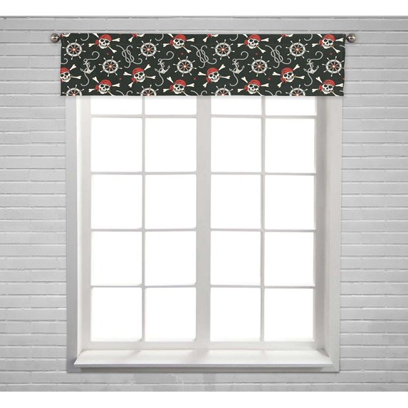 PKQWTM Pirates Window Curtain Valance Rod Pocket 54x12 inch