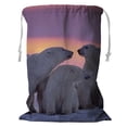 thumbnail image 1 of PKQWTM Polar Bear Family In Canadian Arctic Sunset Storage Basket Laundry Bag with Drawstring Size 24x32 Inch, 1 of 3