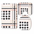 thumbnail image 1 of PKQWTM Polka Dots Stripes Brush Strokes Grunge 3 Piece Bathroom Rugs Set Bath Rug Contour Mat and Toilet Lid Cover, 1 of 2
