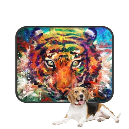PKQWTM Portrait of Tiger Red Maple Tree Leaves Pet Dog Cat Bed Pee Pads Mat Cushion Potty Dogs Blankets Crate Bed Kennel 14x18 inch