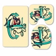 thumbnail image 1 of PKQWTM Pretty Siren Mermaid Pin Up Girl Sitting Anchor Sailor 3 Piece Bathroom Rugs Set Bath Rug Contour Mat and Toilet Lid Cover, 1 of 2