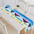 thumbnail image 1 of PKQWTM Pug Dogs Summer Vacation Holidays Beach Sunglasses Funny Hat Cotton and Linen Table Runner Kitchen Dining Room Supplies Size 14x72 Inch, 1 of 1