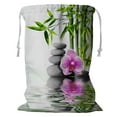 thumbnail image 1 of PKQWTM Purple Orchid Flower Bamboo Storage Basket Laundry Bag with Drawstring Size 18x24 Inch, 1 of 3