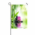 thumbnail image 1 of PKQWTM Purple Orchids Black Stones And Bamboo On Water Yard Decor Home Garden Flag Size 28x40 Inches, 1 of 1