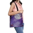 thumbnail image 1 of PKQWTM Purple Scenery With A Flowering Tree And Colorful Shrubs Canvas Shoulder Bags Handbags Tote Bags Shopping Bag, 1 of 2