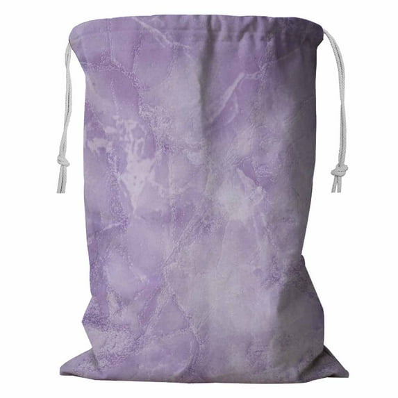 PKQWTM Purple marbleed texture Storage Basket Laundry Bag with Drawstring Size 18x24 Inch