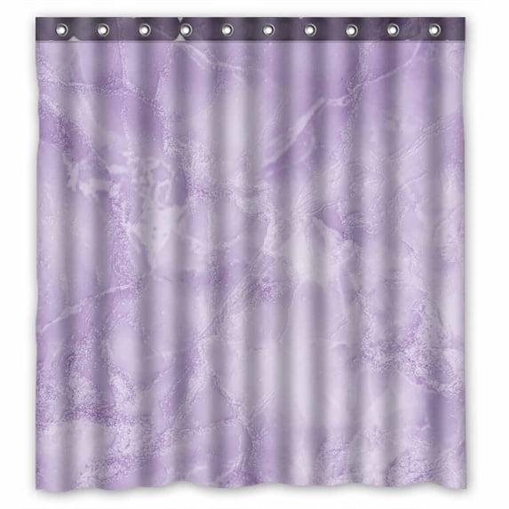 PKQWTM Purple marbleed texture WaterProof Polyester Fabric Shower Curtain Size 66x72 Inches