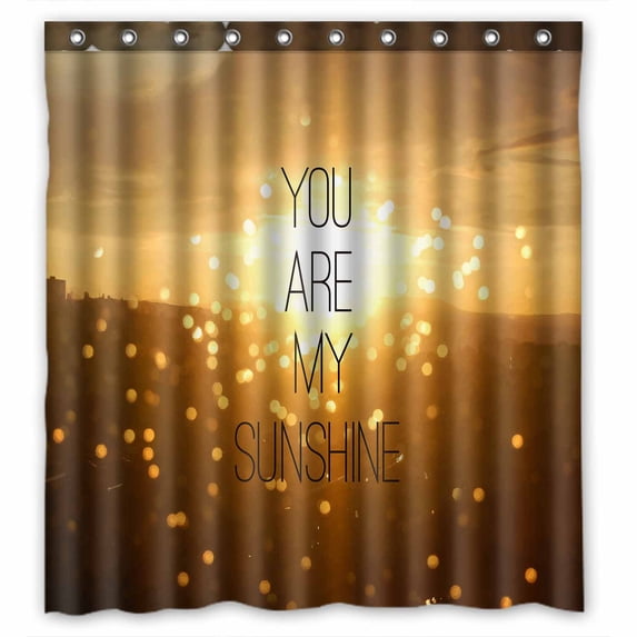 PKQWTM Quote You Are My Sunshine WaterProof Polyester Fabric Shower Curtain Size 66x72 Inches