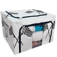 thumbnail image 1 of PKQWTM Racing Flag Storage Bag Clear Window Storage Bins Boxes Large Capacity Foldable Stackable Organizer With Steel Metal Frame For Bedding,Clothes,Closets, Bedrooms, 1 of 3