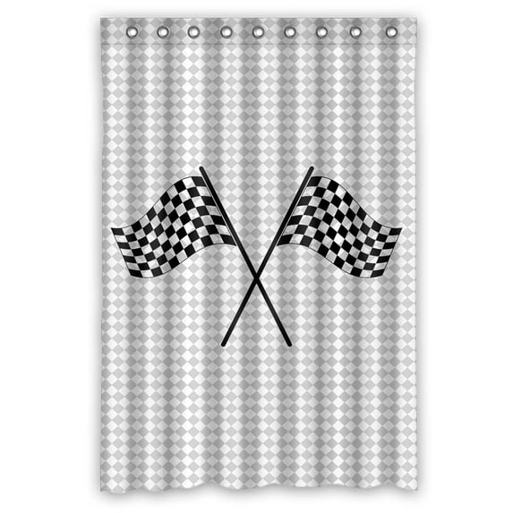 PKQWTM Racing Flag WaterProof Polyester Fabric Shower Curtain Size 48x72 Inches