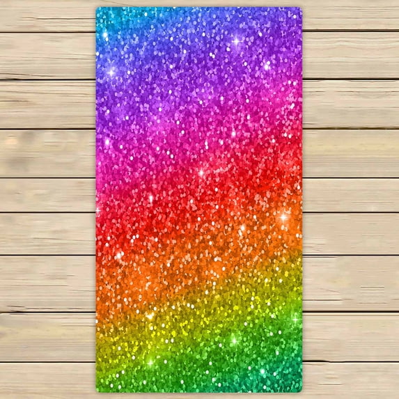 PKQWTM Rainbow Gradient Raster Version Microfiber Bath Towels Bathroom Body Shower Towel Size 30x56 Inches