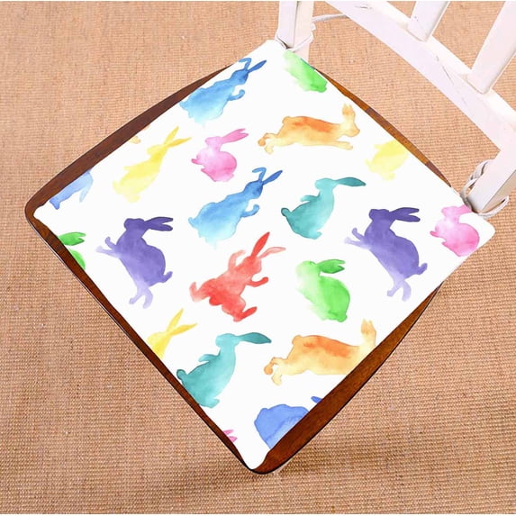 PKQWTM Rainbow Rabbits Chair Pads Chair Mat Seat Cushion Chair Cushion Floor Cushion Size 20x20 inches