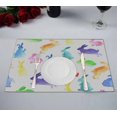thumbnail image 1 of PKQWTM Rainbow Rabbits Kitchen Dining Table Mats Placemats Size 12x18 Inches, Set of 2 Pieces, 1 of 2