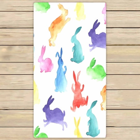 PKQWTM Rainbow Rabbits Microfiber Bath Towels Bathroom Body Shower Towel Size 30x56 Inches