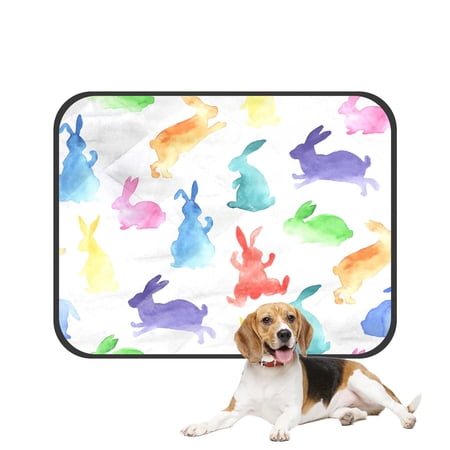 PKQWTM Rainbow Rabbits Pet Dog Cat Bed Pee Pads Mat Cushion Potty Dogsblankets Crate Bed Kennel 36x48 inch