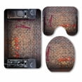 thumbnail image 1 of PKQWTM Rap Pop music Microphone speakers Dj equipment 3 Piece Bathroom Rugs Set Bath Rug Contour Mat and Toilet Lid Cover, 1 of 2