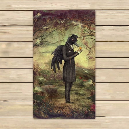 PKQWTM Raven In The Forest Microfiber Bath Towels Bathroom Body Shower Towel Size 16x28 Inches