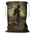 thumbnail image 1 of PKQWTM Raven In The Forest Storage Basket Laundry Bag with Drawstring Size 18x24 Inch, 1 of 3