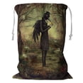 thumbnail image 1 of PKQWTM Raven In The Forest Storage Basket Laundry Bag with Drawstring Size 24x32 Inch, 1 of 3