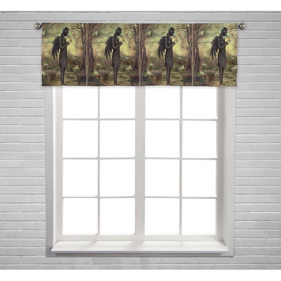 PKQWTM Raven In The Forest Window Curtain Valance Rod Pocket 54x18 inch