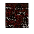 thumbnail image 1 of PKQWTM Red Black White Hearts Cat Dark Valentine'S Day Romantic Door Curtain Window Cover Home Decor Hanging Curtain Size 85x90 CM, 1 of 1