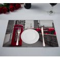 thumbnail image 1 of PKQWTM Red Buses Phone Box Kitchen Dining Table Mats Placemats Size 12x18 Inches, Set of 2 Pieces, 1 of 2