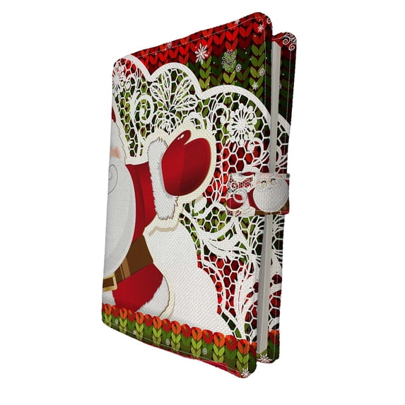 PKQWTM Red Christmas Santa Claus Winter Snowflakes Book Cover Book Protector Book Sleeve Book Pouch Book Bag 6x9 inch