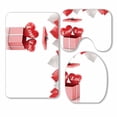 thumbnail image 1 of PKQWTM Red Heart Gift Box Heart Balloons Valentines Day 3 Piece Bathroom Rugs Set Bath Rug Contour Mat and Toilet Lid Cover, 1 of 2