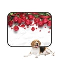 thumbnail image 1 of PKQWTM Red Roses Heart Shape Ornaments White Pet Dog Cat Bed Pee Pads Mat Cushion Potty Dogsblankets Crate Bed Kennel 28x36 inch, 1 of 3