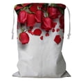 thumbnail image 1 of PKQWTM Red Roses Heart Shape Ornaments White Storage Basket Laundry Bag with Drawstring Size 24x32 Inch, 1 of 3