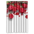 thumbnail image 1 of PKQWTM Red Roses Heart Shape Ornaments White WaterProof Polyester Fabric Shower Curtain Size 48x72 Inches, 1 of 1