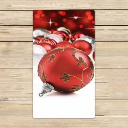 PKQWTM Red christmas ornaments with star Microfiber Bath Towels Bathroom Body Shower Towel Size 16x28 Inches