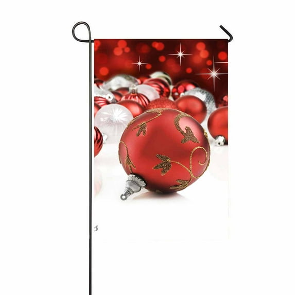 PKQWTM Red christmas ornaments with star Yard Decor Home Garden Flag Size 12x18 Inches