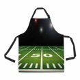 thumbnail image 1 of PKQWTM Rendered Empty Football Field Shining Lights Unisex Adjustable Bib Apron with Pockets for Commercial Restaurant and Home Kitchen Use, 1 of 2