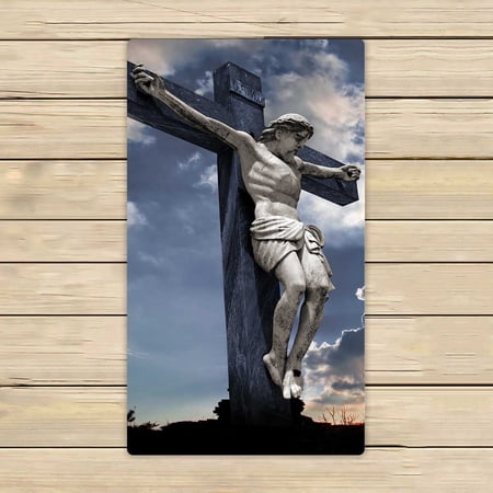 PKQWTM Representation Of Crucifixion On Top Of Golgotha Microfiber Bath Towels Bathroom Body Shower Towel Size 16x28 Inches
