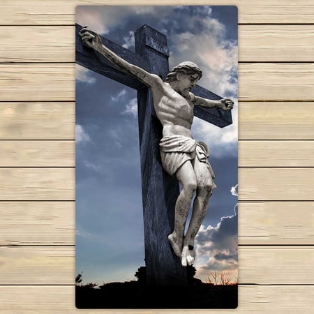 PKQWTM Representation Of Crucifixion On Top Of Golgotha Microfiber Bath Towels Bathroom Body Shower Towel Size 30x56 Inches