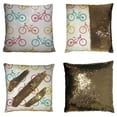 thumbnail image 1 of PKQWTM Retro Bike Reversible Mermaid Cushion Cover Home Decor Sequin Pillow Case Size 20x20 inches, 1 of 2