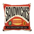thumbnail image 1 of PKQWTM Retro Food Sign Design Bed Decor Pillow Cases Zippered Cushion Cover Size 16x16 Inches, 1 of 1