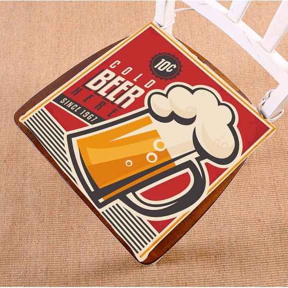 PKQWTM Retro Poster Vintage Ad Food And Drink Chair Pads Chair Mat Seat Cushion Chair Cushion Floor Cushion Size 20x20 inches