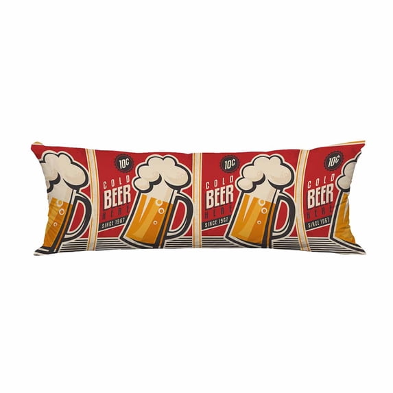 PKQWTM Retro Poster Vintage Ad Food And Drink Long Body Pillow Case Cover Pillow Cushion Size 20x60 Inches