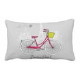 thumbnail image 1 of PKQWTM Riding a bike in style Romantic Paris postcard Bed Decor Pillow Cases Zippered Cushion Cover Size 20x30 Inches, 1 of 1