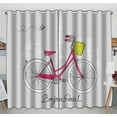 thumbnail image 1 of PKQWTM Riding a bike in style Romantic Paris postcard Practical heat insulation Shading Window Curtain Size 52(W) x 84(H) inches(Two Piece), 1 of 1