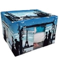 thumbnail image 1 of PKQWTM Romantic City Paris Tower Marry Me Storage Bag Clear Window Storage Bins Boxes Large Capacity Foldable Stackable Organizer With Steel Metal Frame For Bedding,Clothes,Closets, Bedrooms, 1 of 3
