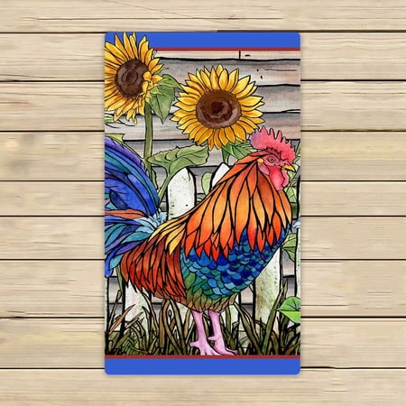 PKQWTM Rooster In Barnyard Microfiber Bath Towels Bathroom Body Shower Towel Size 16x28 Inches