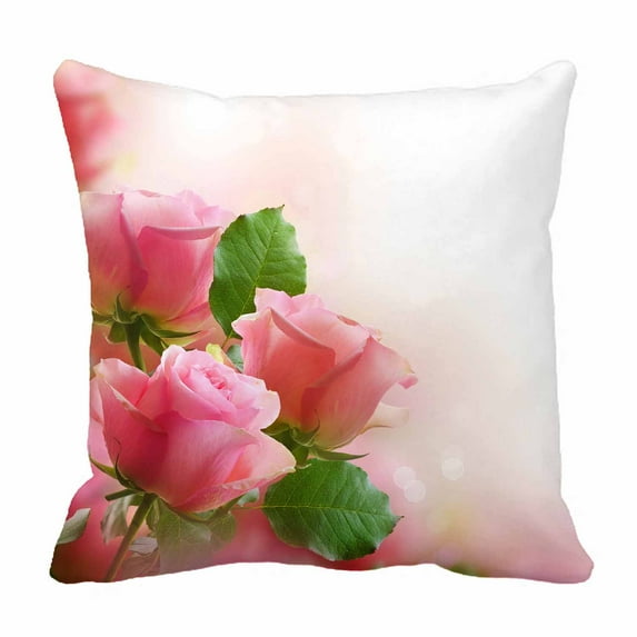 PKQWTM Roses Art Design Bed Decor Pillow Cases Zippered Cushion Cover Size 20x20 Inches
