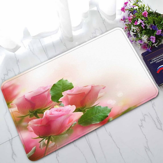 PKQWTM Roses Art Design Home Decor Floor Mat Area Rug Doormat Size 18x30 Inches