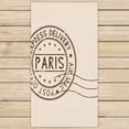 thumbnail image 1 of PKQWTM Round Brown Postmark Paris France On Beige Microfiber Bath Towels Bathroom Body Shower Towel Size 30x56 Inches, 1 of 1