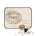 thumbnail image 1 of PKQWTM Round Brown Postmark Paris France On Beige Pet Dog Cat Bed Pee Pads Mat Cushion Potty Dogs Blankets Crate Bed Kennel 36x48 inch, 1 of 3